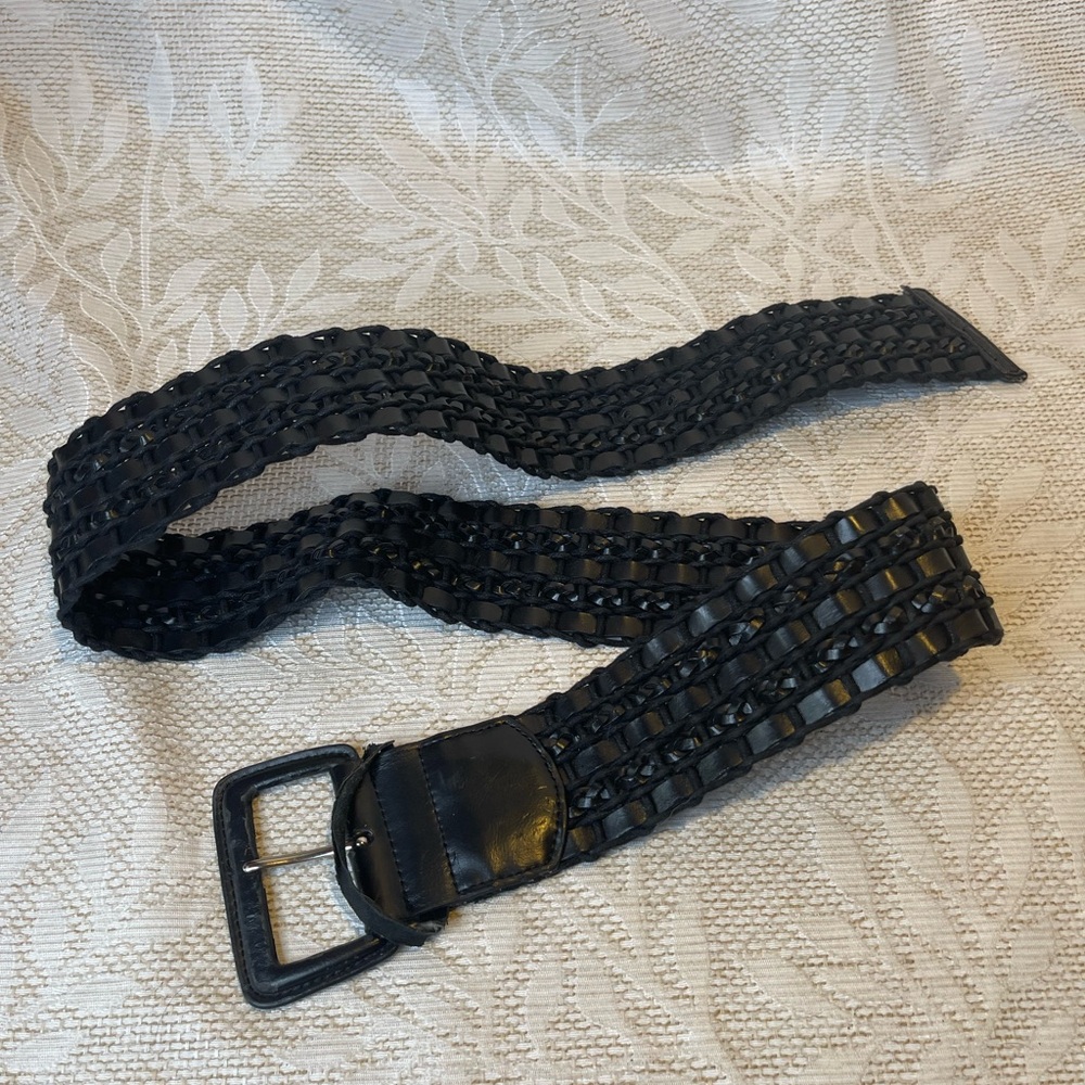 The Limited Women’s Black Woven synthetic leather Belt large